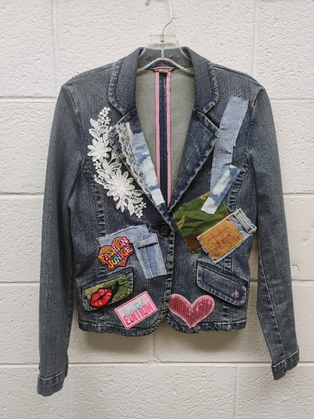 Size small denim junk blazer - upcycled